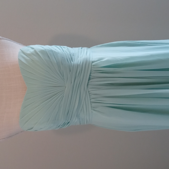 David's Bridal Light Blue Strapless Dress - Picture 2 of 9